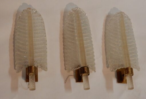 1970' 3 Wall Lamps Crystal of BAROVIER & TOSO of Murano 38 x 13 cm - Image 2