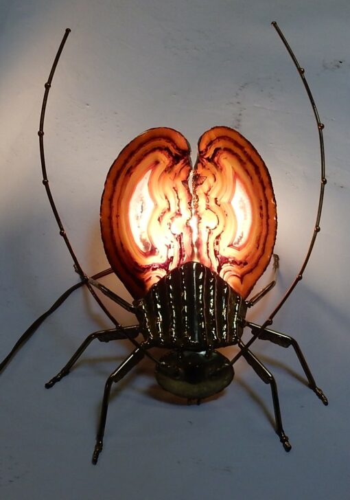 1970' Gilded Bronze Wall Lamp Cicada Style Duval Brasseur Enlightening - Image 5