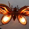 1970' Wall Lamp Butterfly Duval Brasseur Or Isabelle Faure With Wings Agate  30 X H  37 CM - Image 2