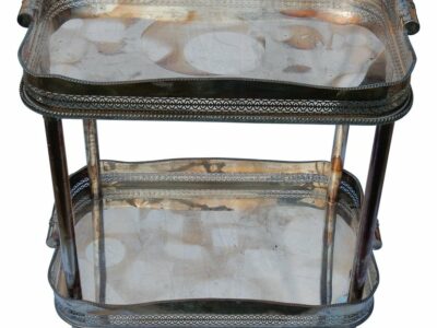 1950/70 British Rolling Bar Silvered Metal and Openwork Galleries