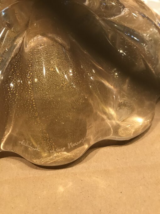 1950/70  Pair of Lamps in Murano Glass With Gold Inside Seguso Di Murano Signed - Image 3