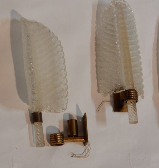 1970' 3 Wall Lamps Crystal of BAROVIER & TOSO of Murano 38 x 13 cm - Image 6