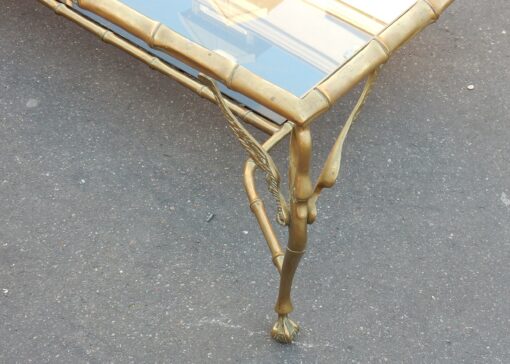 1950/70' Bronze Coffee Table With Swan and its 6 Pieces of Sofas 145 x 94 cm - Image 6