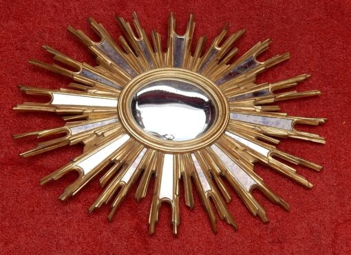 1970' Ovale Convex Mirror Gilded Resin 85 x 67 cm - Image 3