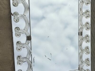 1950' Art Deco Mirror In Foliages Signed Lalique 65 x 86 cm