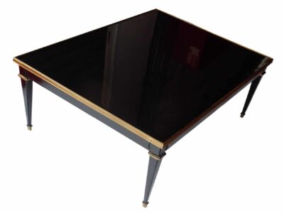 1950/70 Coffee Table Wood Lacquered Black Maison Jansen 130 x 90 cm