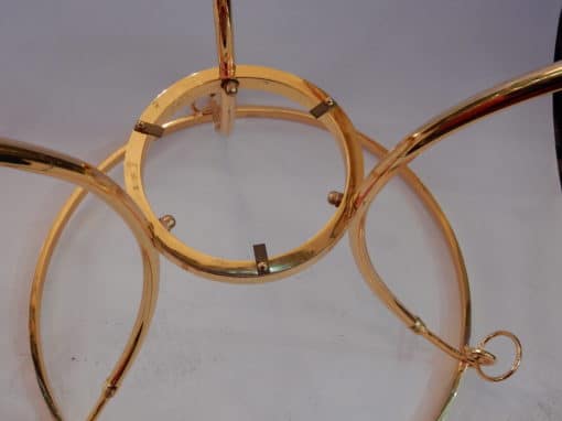 1970/80 Pedestal Pair in Gilt Bronze with Top in Glass Maison Charles Diam 65 - Image 7