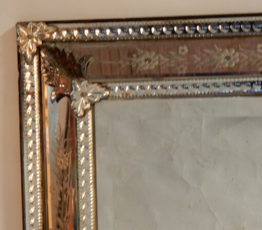 1850' Miroir Vénitien Style LXIV Décor Floral 125 x 99 cm – Image 7