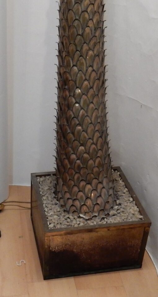 1970s Huge Lighting Palm Tree in Gilded and Polished Brass And Iron, Maison Jansen in Paris - Image 2