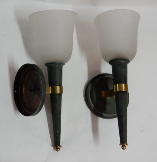 1940 '  Pair Of Wall Sconces  Art Deco By Perzel Signed
