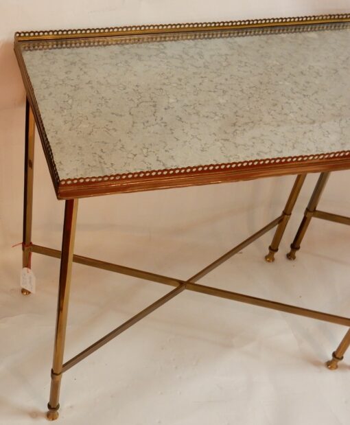 1950/70 'Pair of Ends of Bronze Sofas, Oxidized Mirror Trays With Galleries Maison Ramsay Style With Spacer - Image 8