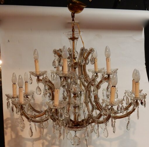 1950' Lustre Cage en Cristal de Bohême 10 Bras 15 Lampes – Image 2