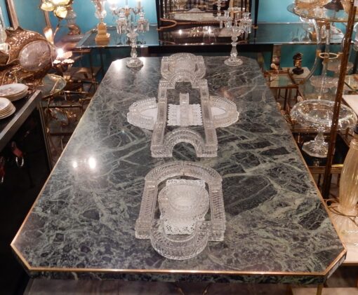 1900 'Centerpiece Table Molded Crystal Baccarat Model Bamboo 31 Pieces - Image 6