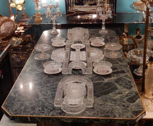 1900 'Centerpiece Table Molded Crystal Baccarat Model Bamboo 31 Pieces