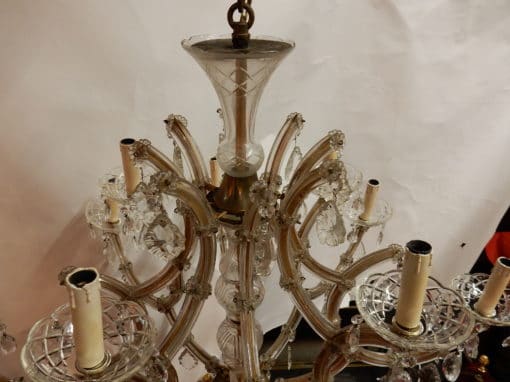 1950' Lustre Cage En Cristal de Bohême 12 Lampes – Image 7