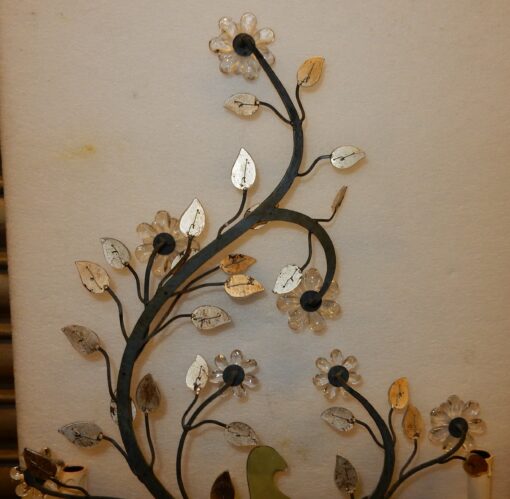 1970' Pair Wall Lamp has the Parakeet in the Style of Maison Baguès H 98 - Image 3