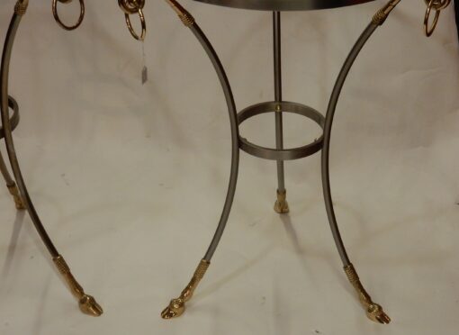 1970/80 Pedestal Pair Or Similar  in Gilt And Silvered Bronze with Top in Glass Maison Charles - Image 3