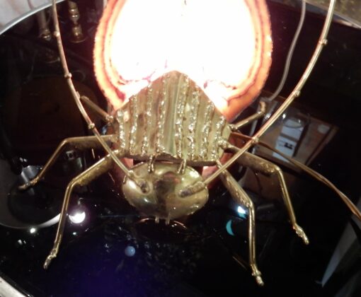 1970' Gilded Bronze Wall Lamp Cicada Style Duval Brasseur Enlightening - Image 4