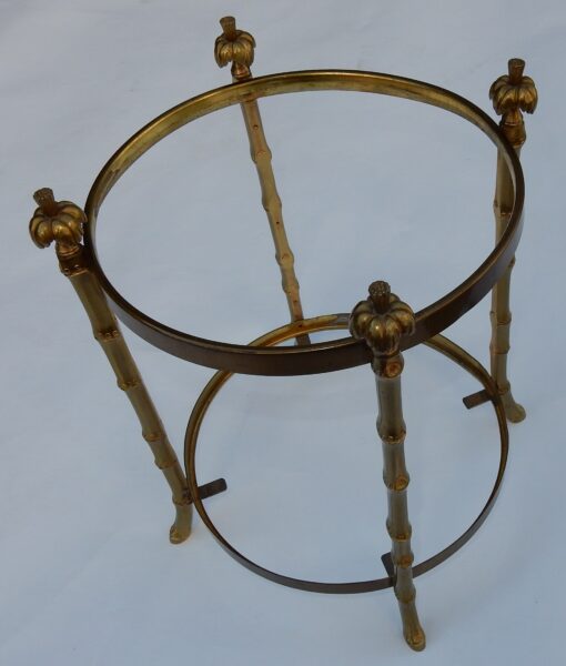 1970' Corbeille A Papier Montants Palmiers en Bronze Doré Style Maison Charles – Image 4