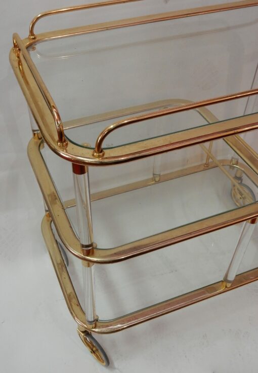 1970'  Rolling Bar Lucite and Gilted Iron - Image 6