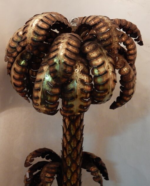1970' Palm Tree Enlightening in Brass Style Maison Jansen - Image 3