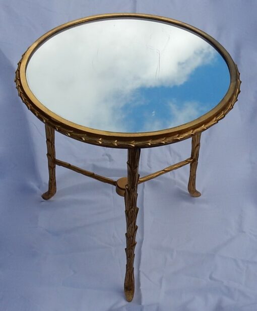 1950/70' Round Pedestal Maison Charles, Top In Glass  Diameter 41 cm - Image 4