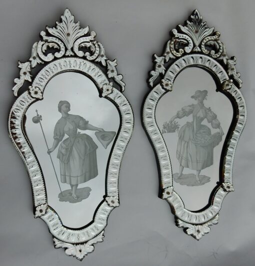1920/40 Pair Of Mirrors With Elegant - Image 2