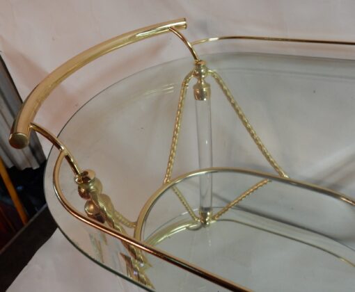 1970' Rolling Bar Lucite And Gilted Metal - Image 3