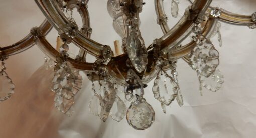 1950' Lustre Cage En Cristal de Bohême 12 Lampes – Image 5