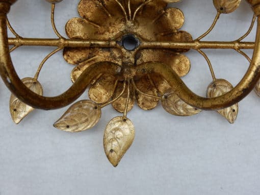 1970' Wall Lamp With Glass Leaves in the Style of Maison Bagués Or Banci - Image 3