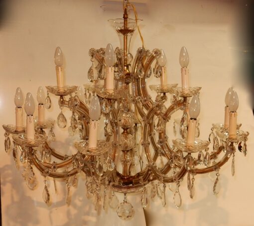 1950' Lustre Cage en Cristal de Bohême 10 Bras 15 Lampes – Image 7