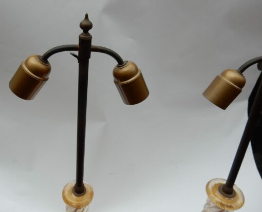 1950/70  Pair of Lamps in Murano Glass With Gold Inside Seguso Di Murano Signed - Image 6
