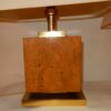 1950/70' Paire de Lampes Art Déco Laiton Doré Et Loupe D'Érable Moucheté – Image 6