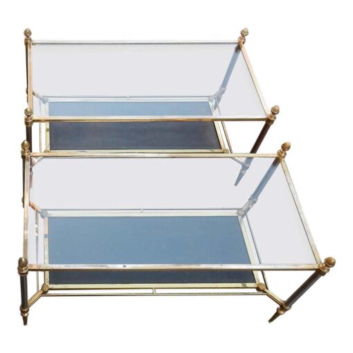 1950/70' Pair of Coffee Table Maison Jansen Leather 93 X 48 X H 49 cm