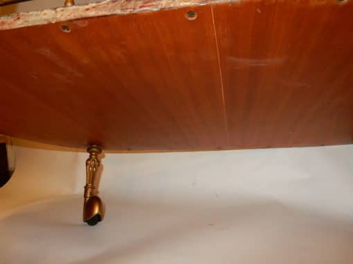 1970 ' Aldo Tura Rolling Bar Neoclassical Gilt Bronze With Goat Skin Vernished - Image 5