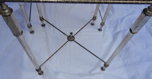 1970' Nesting Side Tables Silvered Metal In The Style Of Maison Baguès - Image 2