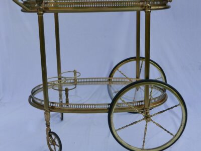 1970 ' Rolling Bar in Bronze and Gold Brass Maison Bagués