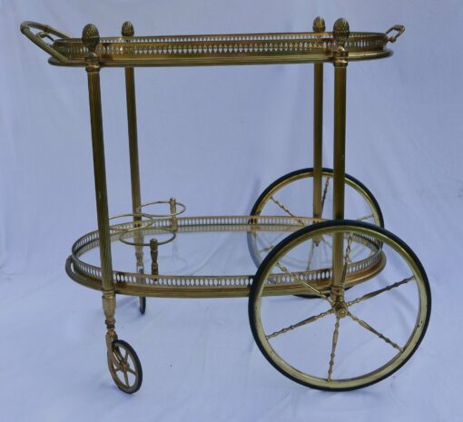 1970 ' Rolling Bar in Bronze and Gold Brass Maison Bagués