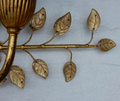 1970' Wall Lamp With Glass Leaves in the Style of Maison Bagués Or Banci - Image 4
