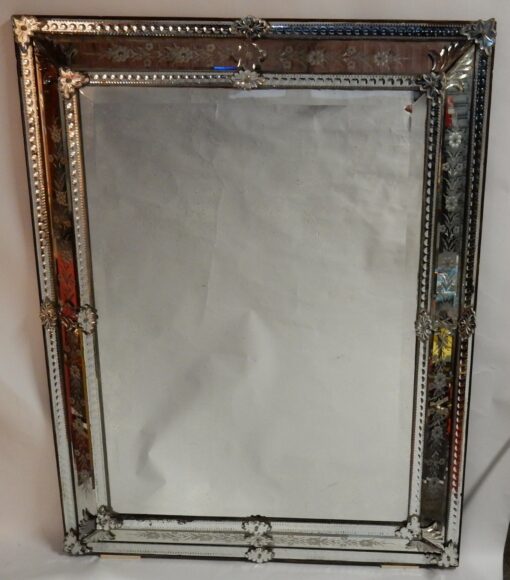 1850' Miroir Vénitien Style LXIV Décor Floral 125 x 99 cm – Image 2