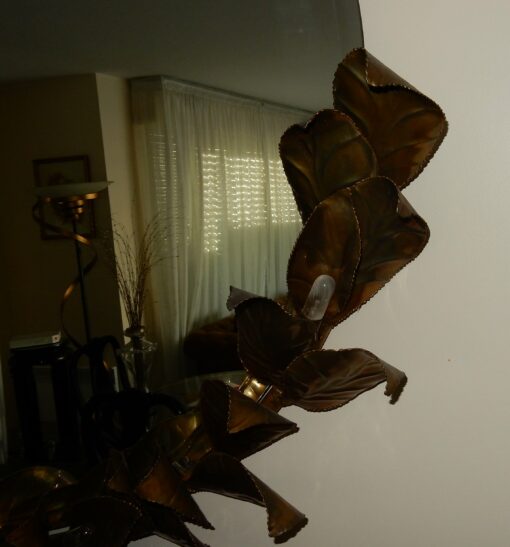 1970/80' Lighting Mirror Deco Bamboo Foliage Style Duval Brasseur By Barbier For Maison Jansen  180 X H 140 Cm - Image 6