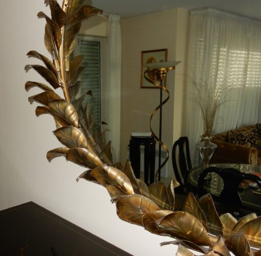 1970/80' Lighting Mirror Deco Bamboo Foliage Style Duval Brasseur By Barbier For Maison Jansen  180 X H 140 Cm - Image 8