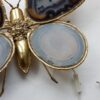 Bronze or brass butterfly sconce, 4 bulbs, agate wings, good condition, circa 1970, Wings: 53 X 50 H CM - Image 4