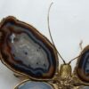 Bronze or brass butterfly sconce, 4 bulbs, agate wings, good condition, circa 1970, Wings: 53 X 50 H CM - Image 5