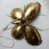 Bronze or brass butterfly sconce, 4 bulbs, agate wings, good condition, circa 1970, Wings: 53 X 50 H CM - Image 7