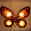 Bronze or brass butterfly sconce, 4 bulbs, agate wings, good condition, circa 1970, Wings: 53 X 50 H CM - Image 12