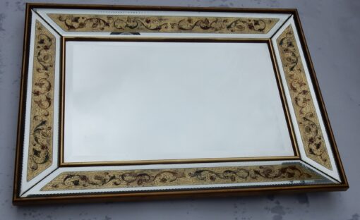 1970 'Mirror Decorations Fixed Under Glass 97 X 74 Cm - Image 5