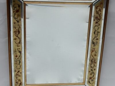 1970 'Mirror Decorations Fixed Under Glass 97 X 74 Cm