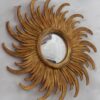 1950/70 ' Miroir Soleil Rayons Tournants Convexe, Bois Doré Diametre 58 Cm – Image 3