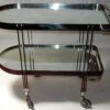 1930' Grande Desserte Art Déco Laiton et Acier Chromé Provenance Palace Parisien Dlg Subes ou Jacques  Adnet Pour Hermés – Image 18